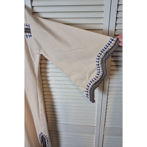 Vtg‎ Caftan Muumuu Dress Embroidered Maxi Tunic Boho Hippie Resort Wear M/L - Picture 6 of 15